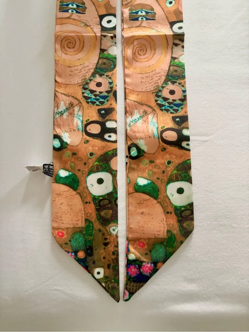 Gustav Klimt Silk Decorative Skinny Scarf Tree of Life